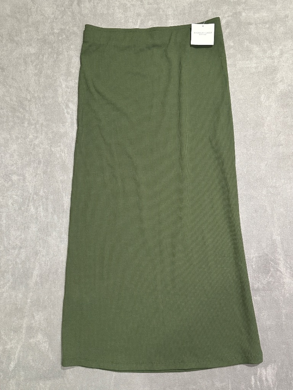 NWT American Eagle Olive Green Ribbed Midi Skirt Size Small
